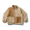 Marca de Moda Americana Masculina North Boundary Outono 2025 Nova Jaqueta de Camurça Costurada em Blocos de Cor Jaqueta Masculina para Trabalho Gola Alta