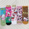 Calcetines de media caña para niñas de primavera y verano con diseño de Gato Kt, calcetines para bebé lindos de dibujos animados, súper lindos de Hello Kitty, de algodón, absorbentes de sudor, sin costuras