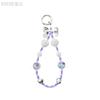 Cordón para teléfono móvil con lazo y cuentas de diamante para pulsera, cadena colgante para teléfono móvil para mujer, pequeño y fresco