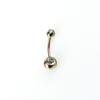 1.6x 10/12mm joyería para perforaciones al por mayor acero inoxidable dientes externos doble cabeza circonita básico piercing para ombligo