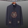 Traje Tang Masculino Meia-idade e Idoso Pai Verão Manga Longa Novo Chinês Período Primavera e Outono Avô Velho Seda Gelada Pai Hanfu