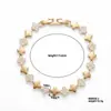 Pulseira floral transfronteiriça cravejada com diamantes, diamantes brilhantes que não caem, estilo versátil de alta qualidade, pulseira da moda estilo hip-hop de luxo leve