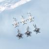 Pulsera colgante de estrella pentagonal mate mate de plata S925, colgante hecho a mano, accesorios de joyería DIY al por mayor S0594