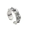 Anillo de Pentagrama de Moda Hip-Hop Anillo de Pentagrama Multifactetado Moderno Anillo Abierto Ajustable para Hombres y Mujeres