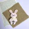 25 Broches Novos de Coelho Pequeno com Borda Decorada, Preenchimento de Algodão, Tecido de Desenho Animado, Acessórios para Roupas, Chapéus, Bolsas, Materiais para Roupas Infantis