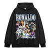 Sudadera con capucha y cuello redondo de algodón grueso con estampado vintage C Luo de fútbol transfronterizo estadounidense