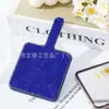 Espejo de Mano con Mango de Pedrería Transfronterizo Espejo de Maquillaje Cuadrado Incrustado Creativo Espejo de Belleza Portátil de una Cara Espejo de Mano