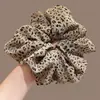 Diadema Scrunchie Retro con Estampado de Leopardo de Moda para Otoño e Invierno para Mujer, Goma para Recoger Cola de Caballo Baja, Nuevo Estilo 2025 Accesorio Elástico para el Cabello