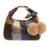 Bolso bandolera de hombro a cuadros vintage para mujer, estilo nicho de moda, combinable, otoño e invierno 2024