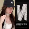 Cachecol de Fita de Renda com Laço Feminino 2025 Novo Verão Atmosfera de Férias Faixa de Pescoço Decorativa Faixa de Cabelo Corda de Cabelo