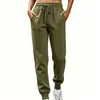 Calças Esportivas Femininas para Exportação, Calças Jogger de Lã Outono e Inverno, Calças Longas para Corrida, Calças da Moda com Cintura Elástica Slim-Fit Venda por Atacado