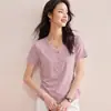 Ropa Blanca para Mujer 2026 Verano Nuevo Diseño Cuello en V Dobladillo Irregular Curvo Estilo Coreano Camiseta de Manga Corta para Mujer