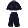 Conjunto xadrez estilo coreano para meninas, coleção primavera/outono, nova moda 2026, conjunto estiloso de duas peças para meninas pequenas