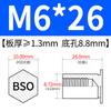 Acero al Carbono Galvanizado Espárrago de Agujero Ciego Tuerca Hexagonal Columna Chasis Lámina Metálica Placa de Presión Tuerca Columna Bso-M2M2.5M5M6M8