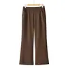 Pantalones acampanados negros de cintura alta para otoño para mujer, pantalones rectos adelgazantes con caída, adecuados para madres de mediana edad y mayores, elegantes pantalones de vestir nuevos