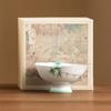 Taza de pie alto de bambú verde pintada a mano de fábrica, taza de té pequeña, exquisita taza maestra, taza individual, porcelana blanca Dehua, juego de té kung fu, taza de té