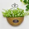 Cestas de Flores de Parede, Vasos de Flores, Cestas Suspensas, Decorações de Parede Tecidas para Interior e Exterior, Tecelagem de Bambu de Parede, Arte em Rattan Puramente Feita à Mão, Rattan de Imitação
