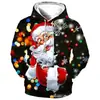 Sudadera Unisex con Estampado 3D Divertido de Santa Claus y Patrón Navideño, Directo del Fabricante