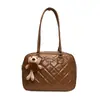 Bolsa de Bowling de Urso de Grande Capacidade 2024 Nova Bolsa de Mão Outono e Inverno Bolsa de Ombro Transversal Bolsa Boston