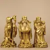 Adornos de Latón Fu Lu Shou Apertura y Mudanza a Nuevos Hogares Regalos para Personas Mayores Regalos de Cumpleaños para Sala de Estar Artesanía de Latón