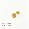 Botão Mini Flor de Osmanthus Prata Esterlina S925 Banhado a Ouro Trevo de Quatro Folhas Botão de Flor Pequena Corda de Mão Corda Trançada Acessórios de Botão Acessórios Feitos à Mão