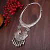 Lan Die Estilo Étnico de Yunnan Cadena de Suéter de Plata Collar Vintage Colgante Gargantilla Accesorio Nicho Exquisito Collar