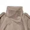 Ropa de mujer transfronteriza 2026 Moda europea y americana casual textura de gamuza doble botonadura cuello alto manga larga abrigo para mujer E490767