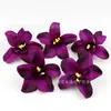 Nueva Flor de Seda Exquisita Simulada Cabeza de Orquídea Gato Flor de Pasador de Pelo DIY Tocado Dinastía Han Aro para el Cabello Broche Flor Decorativa Flor Artificial