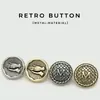 Botões de Metal Retrô em Forma de M Xadrez Palma Redondos para Blazer de Terno Roupas de Lã Corta-vento Botões Superiores