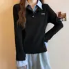 2026 Talla Grande Manga Larga Engrosada Cálida Camiseta de Imitación de Dos Piezas con Lazo Moda para Mujer Versátil Reductora de Edad Camiseta Base Superior