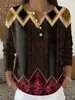 Sudadera con Botones y Cuello en V de Nuevo Estilo Transfronteriza de Manga Larga Otoño e Invierno con Estampado Moda Personalizada Chaqueta Suéter Casual para Mujer