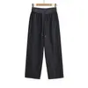 Do2531-25 Novo Estilo Outono Estilo Europeu e Americano Jeans Cintura com Cordão Combinação de Cores Calças Espada Soltas Calças Casuais