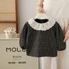 Ropa de Otoño e Invierno para Mujer y Niños Camisa Estilo Western para Bebé Personalidad Infantil Marca de Moda Mori Floral Forrada de Polar Camisa de Encaje Camisa de Muñeca