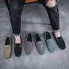 Zapatos Doudou Zapatos de Hombre Estilo Nuevo Primavera 2025 Suela Suave Perezosa Zapatos sin Cordones Gorro Zapatos de Hombre para Conducir Casuales Zapatos de Cuero