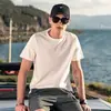 Camiseta de Manga Corta Blanca Pura para Hombre, Cuello Redondo, Estilo Nuevo de Verano 2026, Color Sólido, Corte Delgado, Camiseta Básica Versátil