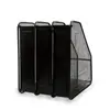 Estante de archivos de red de hierro metálico de tres columnas estantería de tres niveles estante de datos estante de colección Marco de archivos libro archivo de tres rejillas