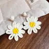 Aretes de Flor de Estrella de Mar Tejidos de Rafia, Aretes de Lujo Ligero y de Gama Alta, Estilo Vacacional en la Costa, Aretes de Moda y Versátiles para Mujer