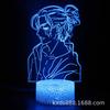 Lámpara de mesa 3D LED con control remoto táctil colorido y luz nocturna creativa de la serie Kaixing dedicada a los personajes de dibujos animados.