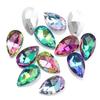 Directo de Fábrica Tipo Malla de Agujero Único Cristal de Vidrio Forma de Lágrima Pedrería Joyería Colgantes Accesorios para Ropa