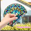 SMJD048 Amazon Transfronterizo Pavo Real Adhesivo de Advertencia Anticolisión Doble Cara Colorido Sin Pegamento Estático Adhesivo para Cristal de Ventana