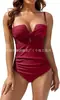 Traje de baño de una pieza para mujer Amazon Push-Up Cruzado Control de Barriga sin Tirantes de Soporte Adelgazante