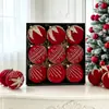 Suprimentos de Decoração de Natal Veludo Plástico Pintado Flocado Conjunto de Bolas de Natal para Casa Árvore de Natal Bolas para Pendurar no Teto