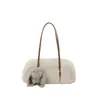 Bolsa fofa super popular de nicho para outono e inverno, novo estilo feminino 2026, fashion, moderna, versátil, bolsa de ombro, bolsa elegante de pelo