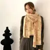 JM Xale Retrô Selva Feminino Outono Inverno Artístico Floral Peça Externa Lenço Espessado Quente Temperamento Lenço de Uso Duplo