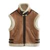 Roupas Femininas Transfronteiriças Y2K Europeu e Americano Novas Roupas Femininas Colete de Lã com Pelo Integrado Jaqueta Colete Tops Femininos