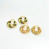 Bv con baño de latón incrustación de oro de 18K personalidad de moda diseño de torsión enrollado anillo pendientes de estilo de lujo ligero pendientes pendientes pendientes