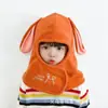 Gorro infantil con bufanda y máscara de otoño e invierno, gorro integrado para bebés, para hombres y mujeres, gorro cálido con protección para los oídos y resistente al viento, súper lindo