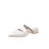 2026 Verano Nueva Moda Punta Fina Tacón Grueso Color Sólido Zapatos de Tacón Alto Sandalias con Pedrería Diarias Casuales para Dama Zapatillas de Punta Cerrada