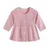 Vestido de Punto Fino para Niñas, Nuevo Estilo Primavera y Verano, Vestido Cárdigan Dulce y Elegante con Cintura Ajustada y Diseño Hueco para Bebés