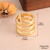Anillo Simple Plano Personalizado, Anillo Abierto Versátil Estilo Coreano para Ropa de Trabajo, Anillo Geométrico de Tres Capas Apiladas con Corte Personalizado